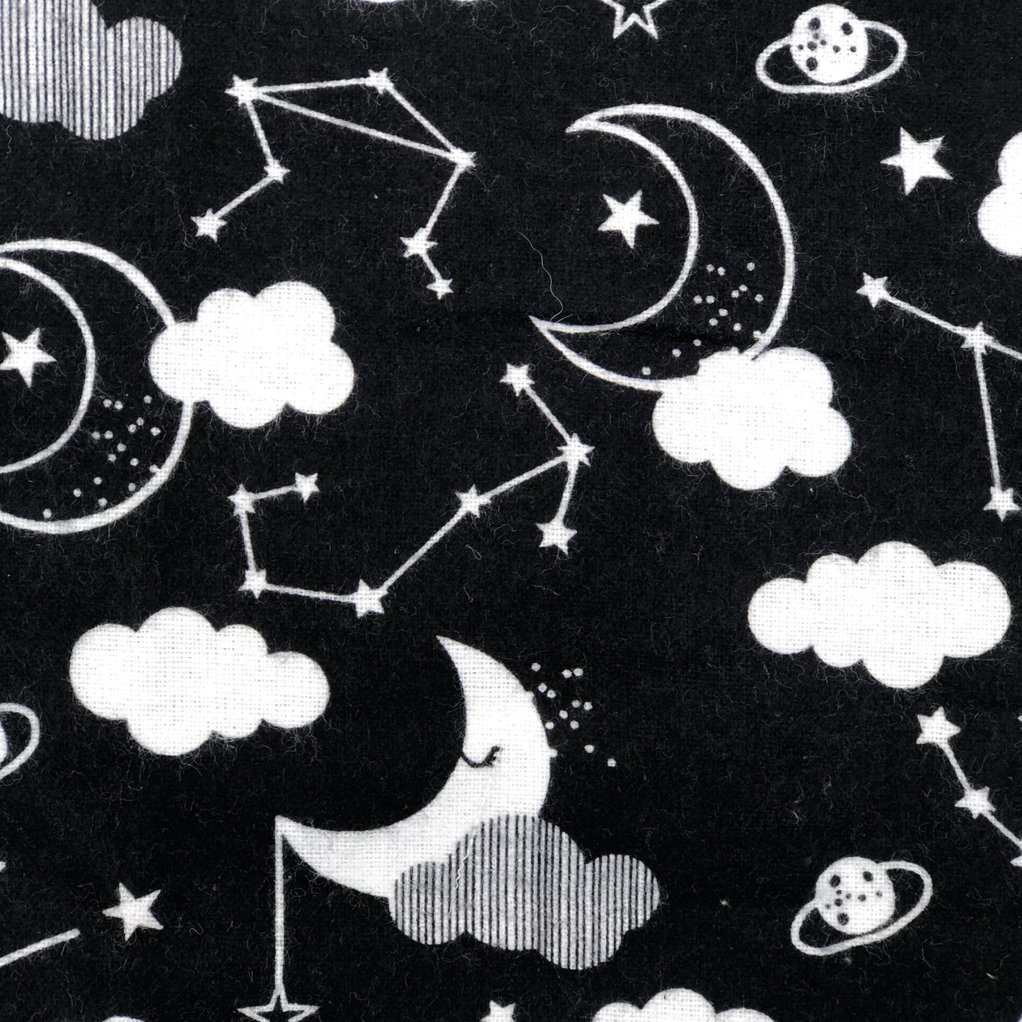 HETTY AND HUXLEY BLACK NIGHT SKY BLANKET WITH GREY FAUX FUR LINING