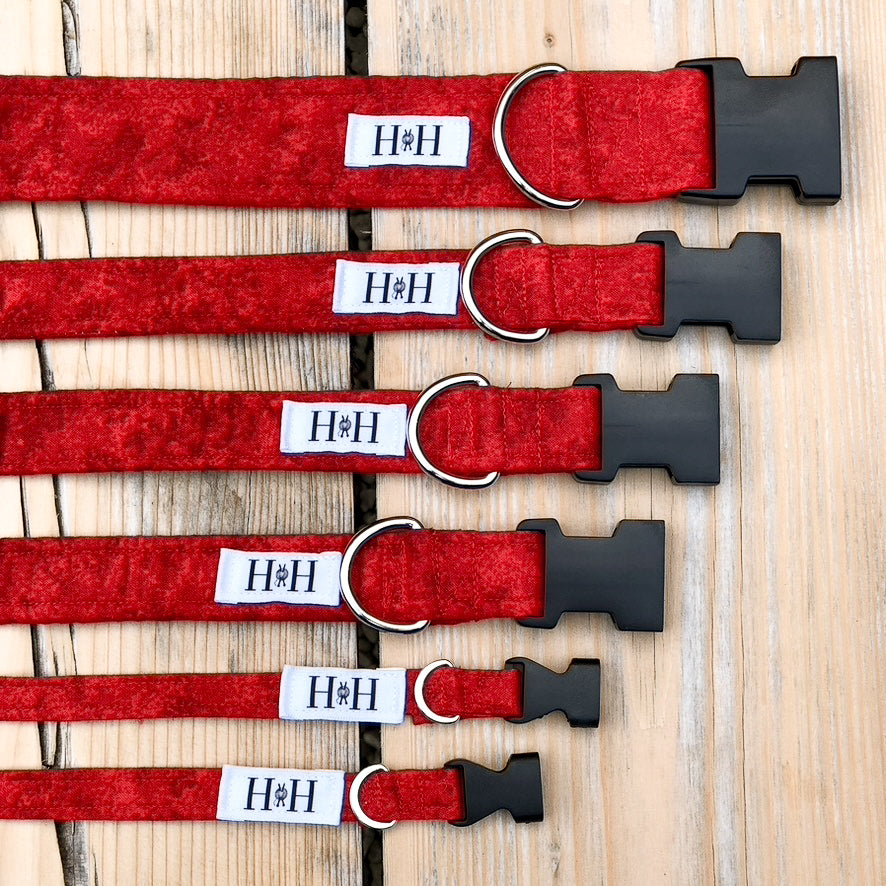 HETTY AND HUXLEY CHERRY RED PET COLLARS
