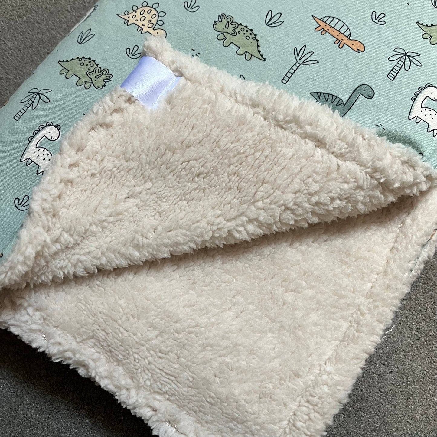 Blue Dinosaur & Cream Blanket