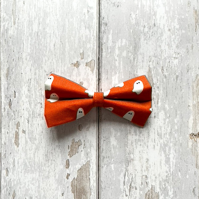 Orange Ghostly Pet Bow / Bow Tie