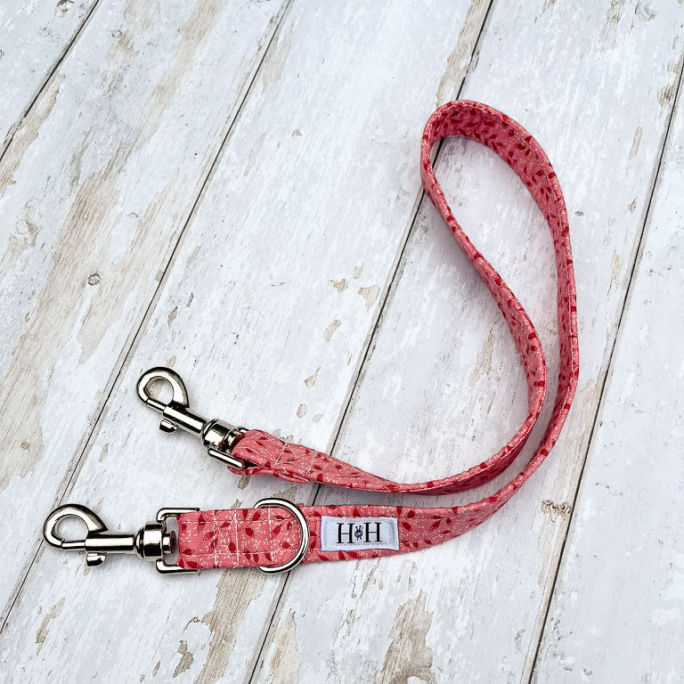 HETTY AND HUXLEY PINK AND RED LEAVES LEAD EXTENSION