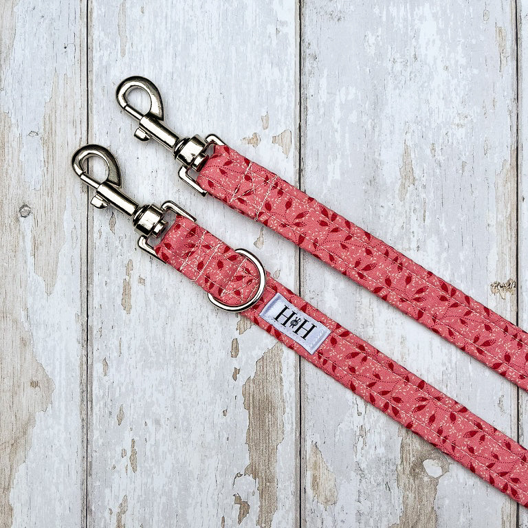 HETTY AND HUXLEY PINK AND RED LEAVES LEAD EXTENSION