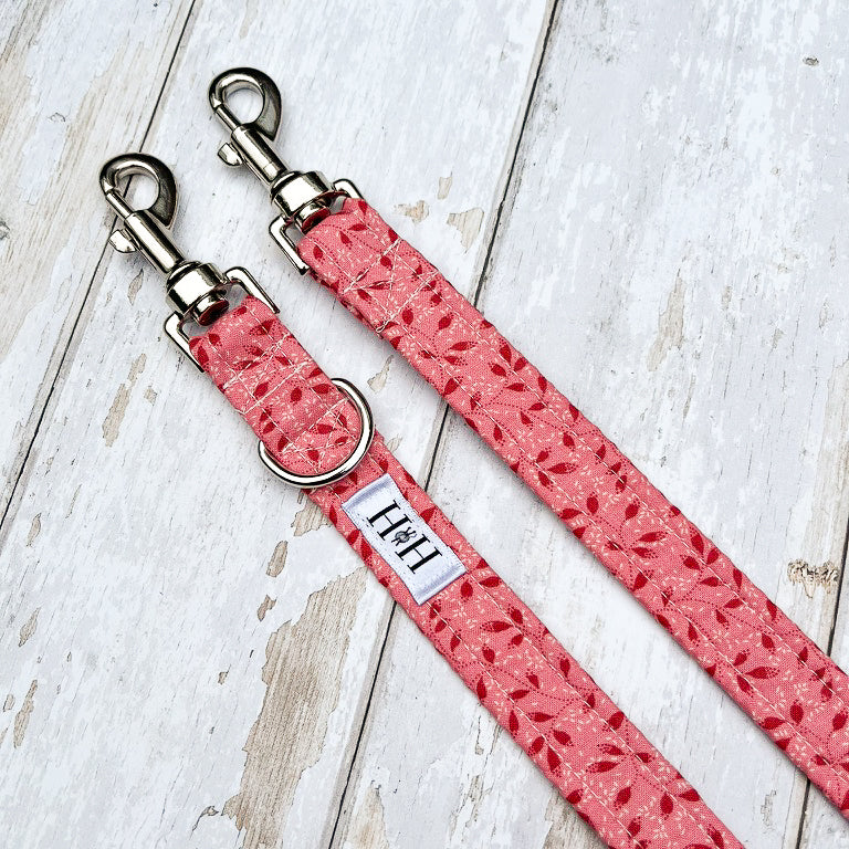 HETTY AND HUXLEY PINK AND RED LEAVES LEAD EXTENSION