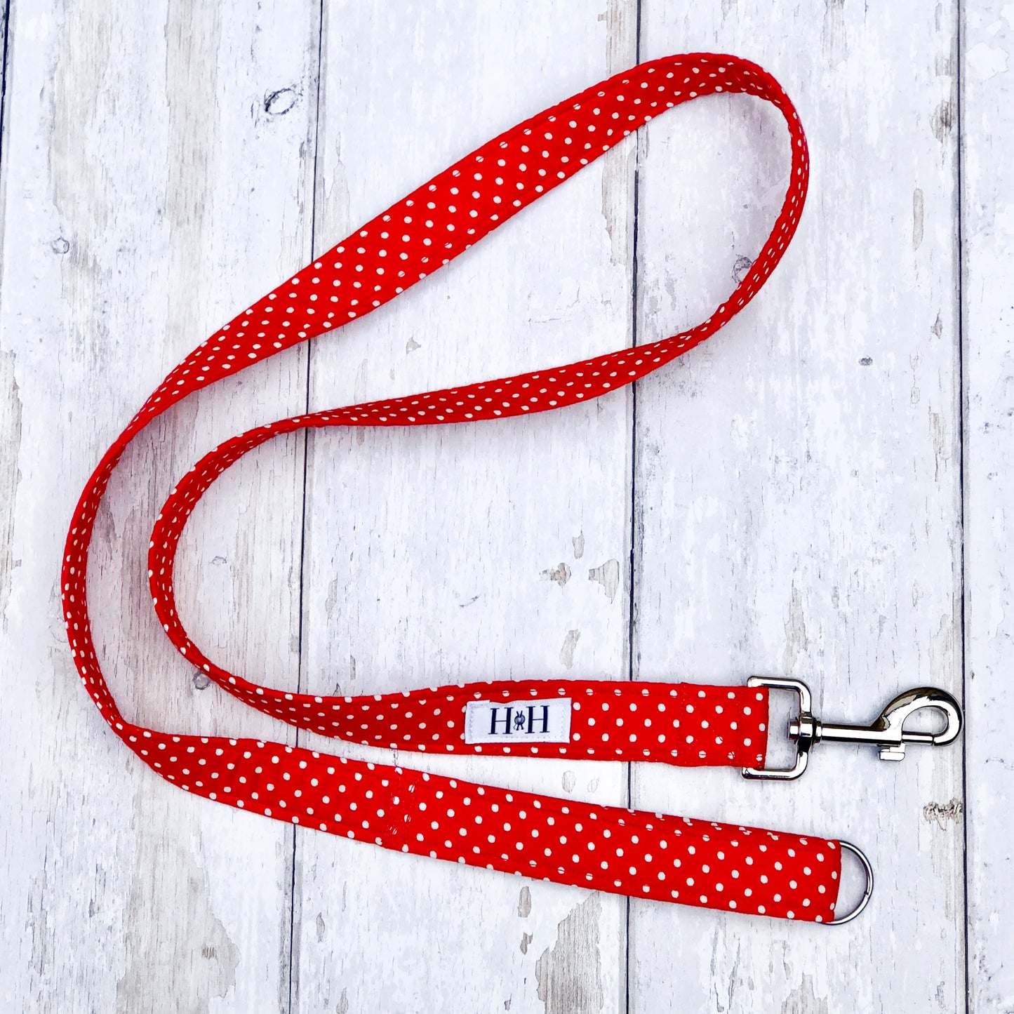 HETTY AND HUXLEY RED POLKA DOT LEAD