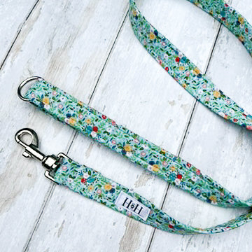 HETTY AND HUXLEY TEAL FLORAL PET LEAD