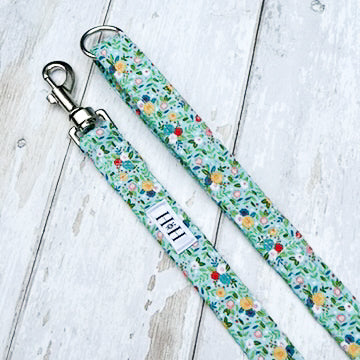 HETTY AND HUXLEY TEAL FLORAL PET LEAD