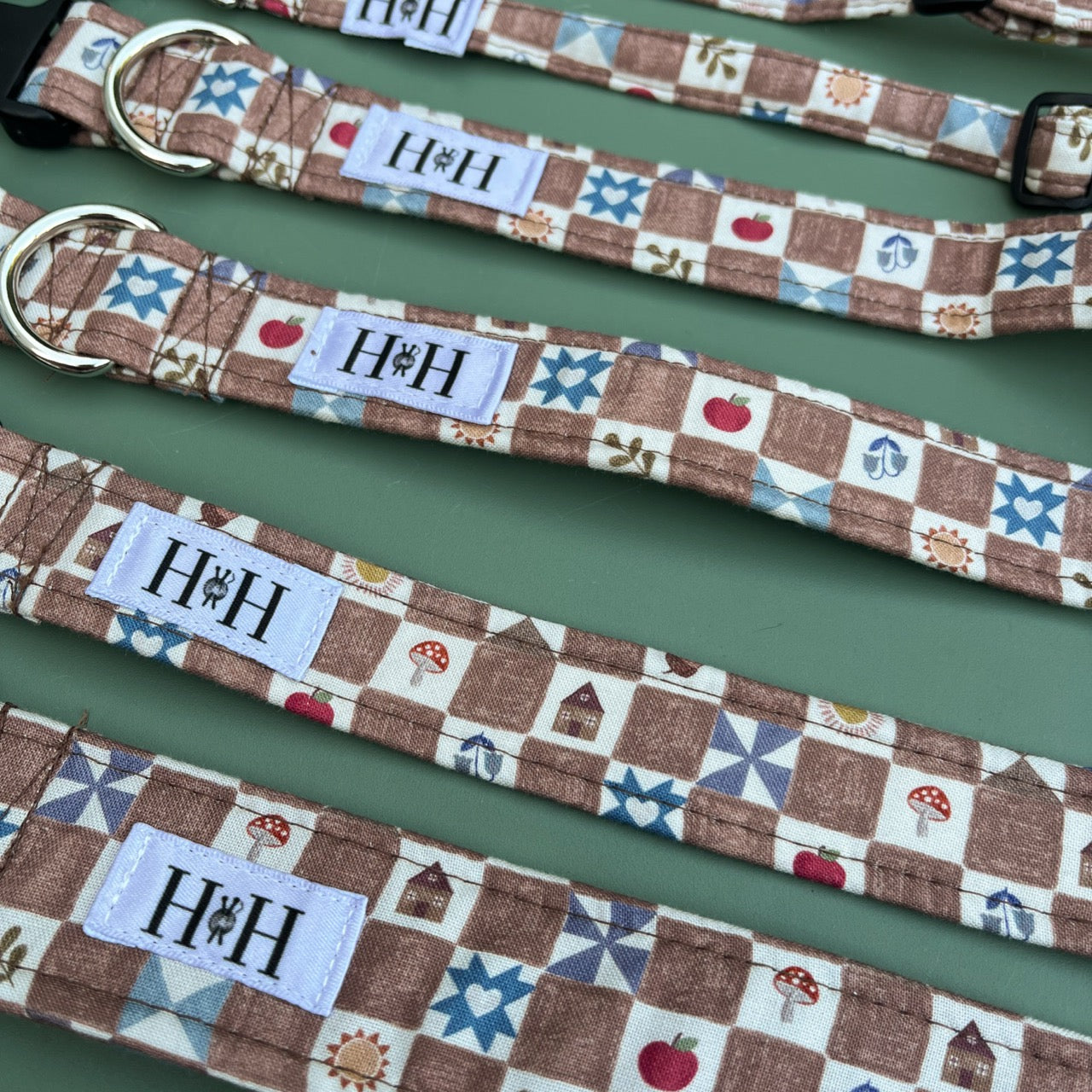 Brown Checkered Dog Collar