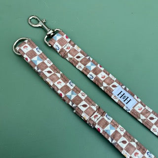 Brown Checkered Dog Lead / Leash