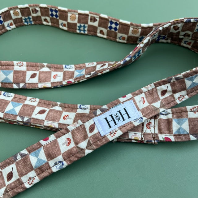 Brown Checkered Dog Lead / Leash