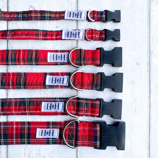 Red Tartan Dog Collar