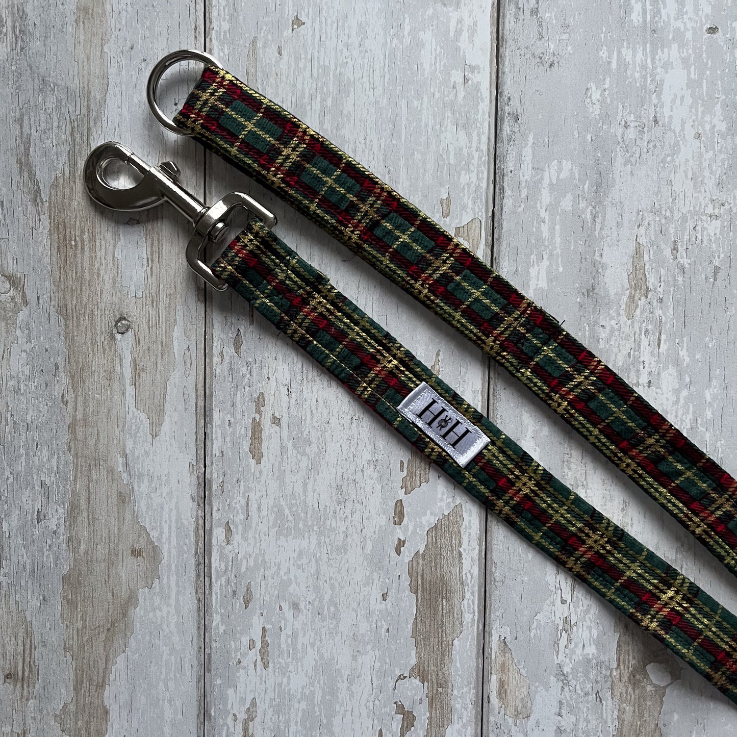 Christmas Green Tartan Dog Lead / Leash