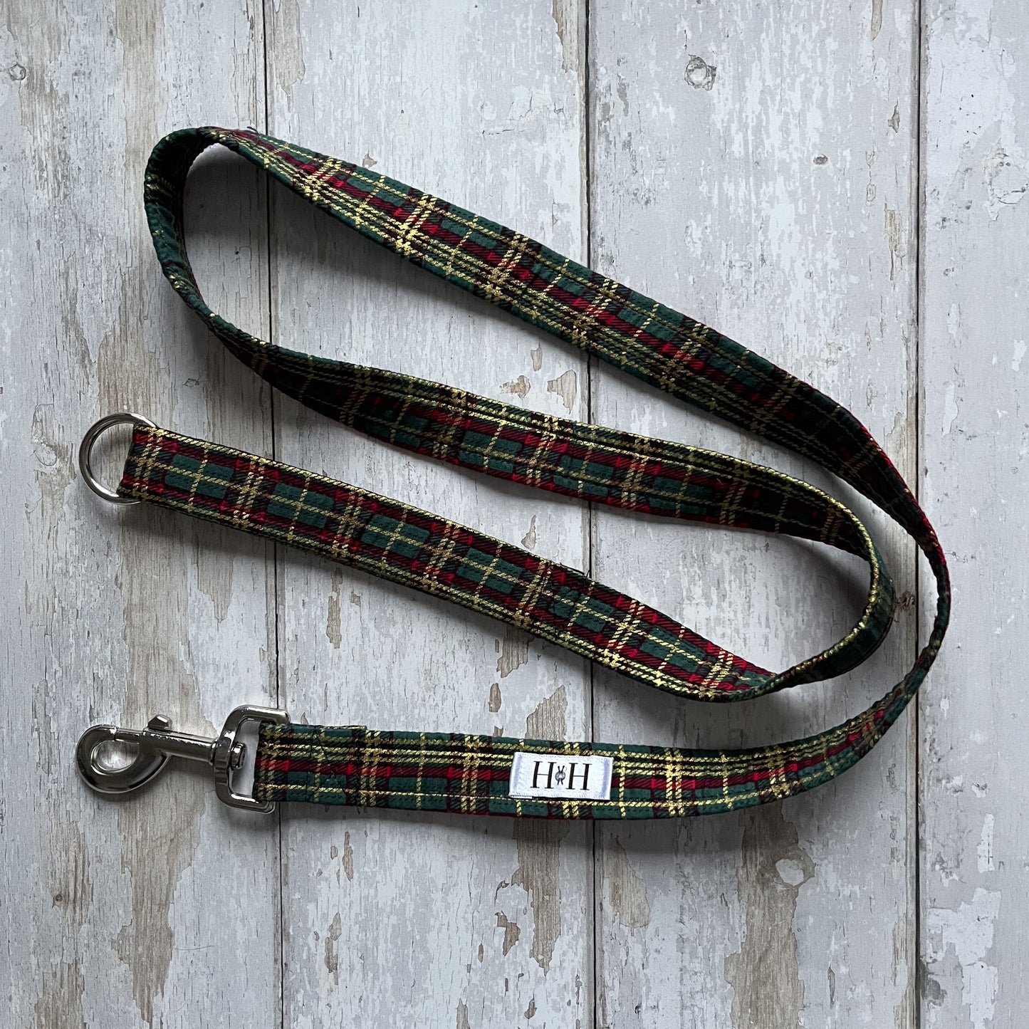 Christmas Green Tartan Dog Lead / Leash