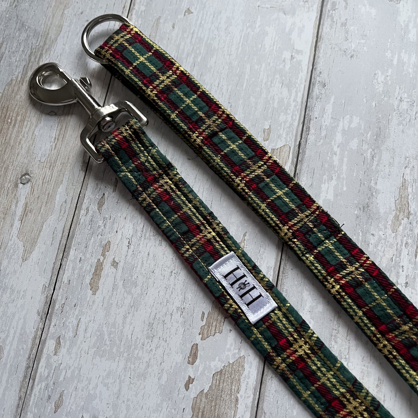 Christmas Green Tartan Dog Lead / Leash