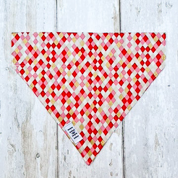 HETTY AND HUXLEY HARLEQUIN DIAMONDS PET BANDANA LARGE