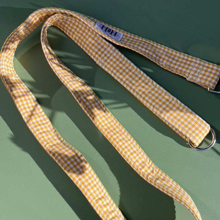 Yellow Gingham Dog Lead / Leash